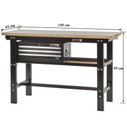 Werkbank 150 cm. online kopen. Webshop Powerplustools.nl Werkbank 150 cm. online kopen. Webshop Powerplustools.nl