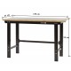 Werkbank zwart 150 cm met hardhouten blad - open model