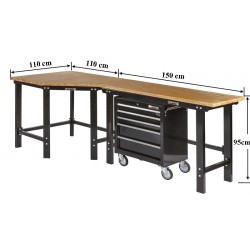 Werkbank met gereedschapswagen online kopen. Webshop Powerplustools.nl