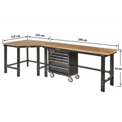 Werkbank met gereedschapswagen online kopen. Webshop Powerplustools.nl