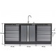 Werkbank set met MDF werkblad met RVS plaat omkleed - 10 laden - 204 x 46 x 94,6 cm. Werkbank met laden - ladenblok