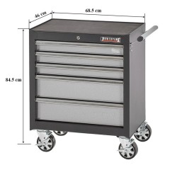 Gereedschapswagen grijs/antraciet 5 laden leeg met quick lock Gereedschapswagen grijs/antraciet 5 laden leeg met quick lock