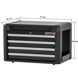 Professionele gereedschapskist zwart met 4 laden