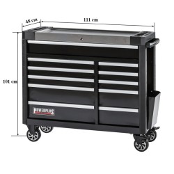 Gereedschapswagen zwart 11 laden 110 x 48 x 101 cm Gereedschapswagen zwart 11 laden 110 x 48 x 101 cm