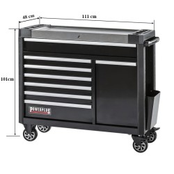 Gereedschapswagen zwart 7 laden + lade met magazijnbakjes - 110 x 48 x 101 cm