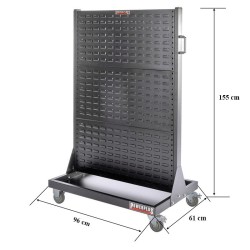 Verrijdbare trolley voor magazijnbakken – verrijdbaar magazijnrek - tweezijdig opbergrek