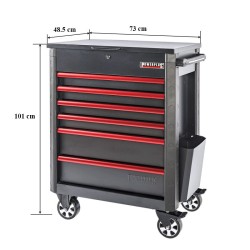 Gereedschapswagen met 6 laden – gereedschapskar met deksel.