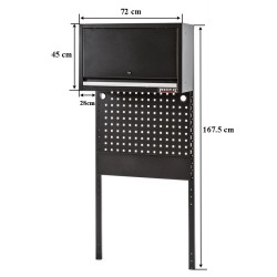 Frame met onderpaneel, gereedschapsbord en bovenkast zwart voor Heavy Duty werkbankserie