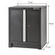 Werkplaatskast zwart met 2 deuren 72 x 57 x 90 cm