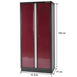 Tweedeurs gereedschapskast rood 91,5 x 57 x 200 cm Tweedeurs gereedschapskast rood 91,5 x 57 x 200 cm