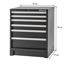 Werkplaatskast zwart met 6 laden 72 x 57 x 90 cm