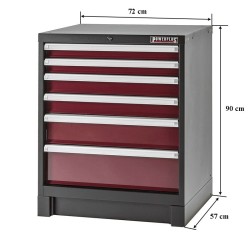 Werkplaatskast rood met 6 laden 72 x 57 x 90 cm Werkplaatskast rood met 6 laden 72 x 57 x 90 cm