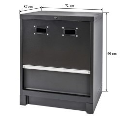 Werkplaatskast voor luchthaspels, haspelkast, matzwart.