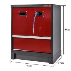 Werkplaatskast voor luchthaspels, haspelkast, donkerrood.