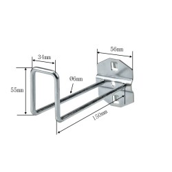 Gereedschapshaak – ophanghaak van staal 150 mm. Gereedschapshaak – ophanghaak van staal 150 mm.