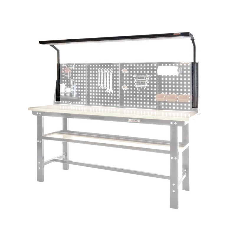 Lichtbak voor werkbank 200 cm met gereedschapsbord – Powerplustools Lichtbak voor werkbank 200 cm met gereedschapsbord – Powerplustools