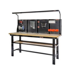 Lichtbak voor werkbank 200 cm met gereedschapsbord – Powerplustools Lichtbak voor werkbank 200 cm met gereedschapsbord – Powerplustools