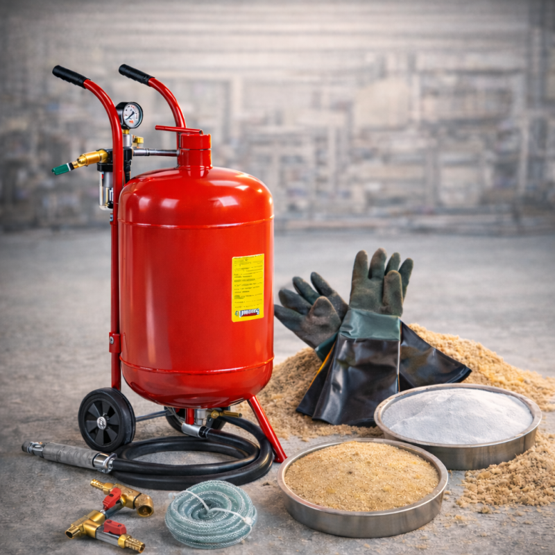 Mobiele zandstraalketel kopen ? Webshop Powerplustools.nl