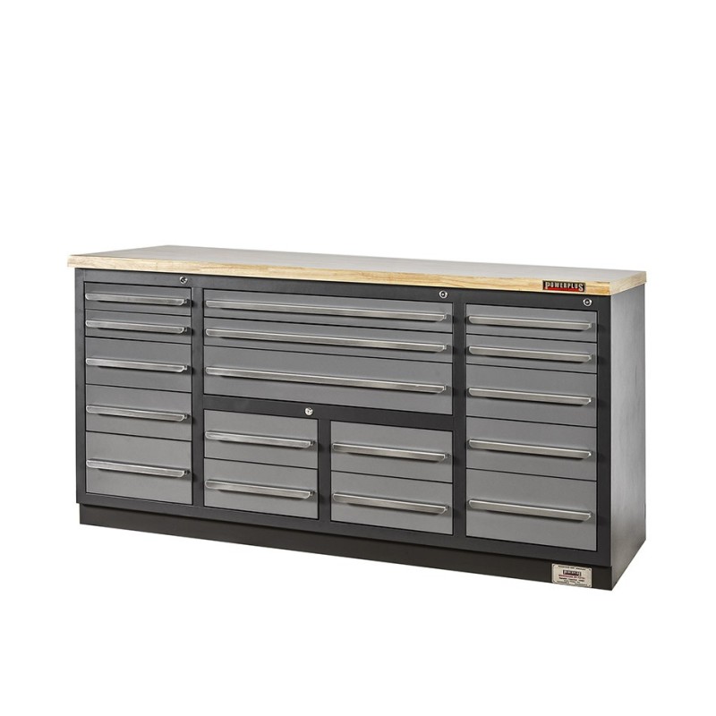 Professionele werkbank – montagetafel 183 x 70 x 95 cm. met 17 laden en hardhouten werkblad Professionele werkbank – montagetafel 183 x 70 x 95 cm. met 17 laden en hardhouten werkblad