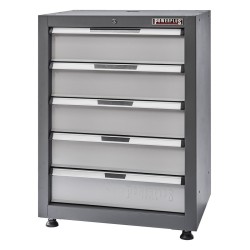 Werkplaatskast met 5 Lades – Elite Line – Afsluitbaar – 70 × 54 × 92 cm – Grijs – Powerplustools