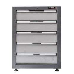Werkplaatskast met 5 Lades – Elite Line – Afsluitbaar – 70 × 54 × 92 cm – Grijs – Powerplustools