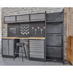 Werkbank Set 274 x 46 x 200 cm met Gereedschapswand en Opbergkasten – Professionele Werkplaatsinrichting Werkbank Set 274 x 46 x 200 cm met Gereedschapswand en Opbergkasten – Professionele Werkplaatsinrichting
