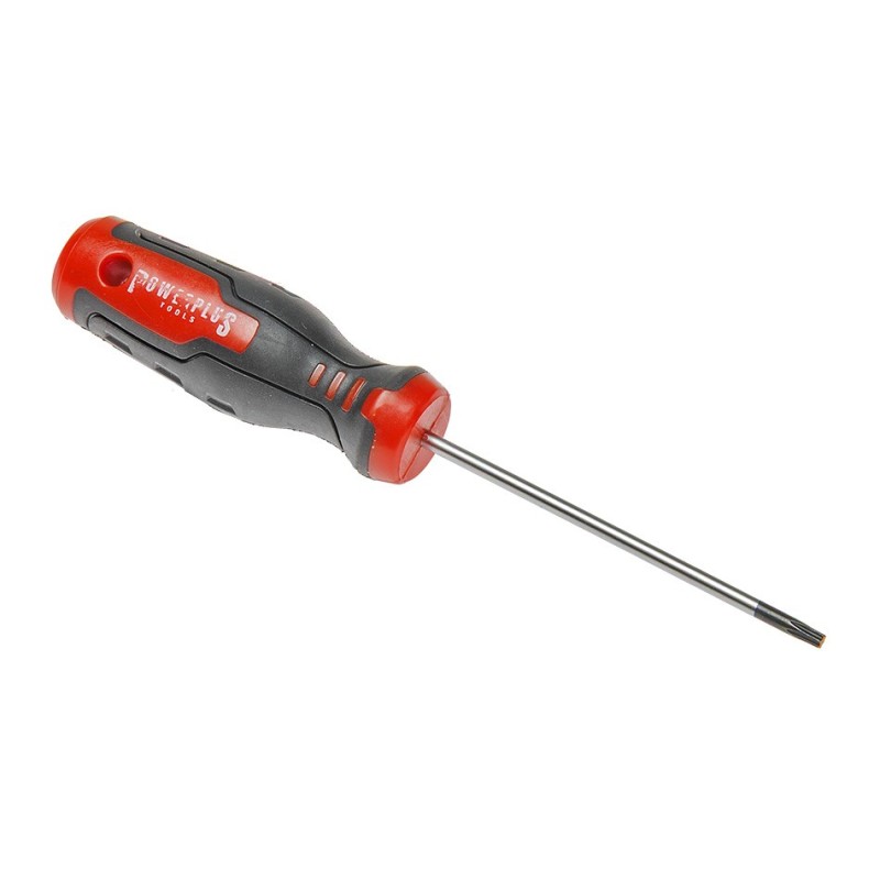 Schroevendraaier – Torx T10 x 75 van S2 gereedschapsstaal en met kunststof handvat. Schroevendraaier – Torx T10 x 75 van S2 gereedschapsstaal en met kunststof handvat.