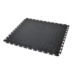 PVC kliktegel zwart 500 x 500 x 6 mm. Vloertegel voor industrieel gebruik - hamerslag anti slip profiel