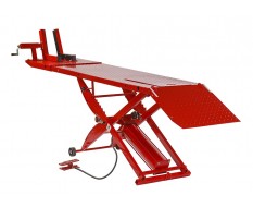 Extra lange heftafel motorfiets pneumatisch met verlengset rood