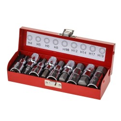 Inbus doppenset 9 delig met 1/2" aansluiting 