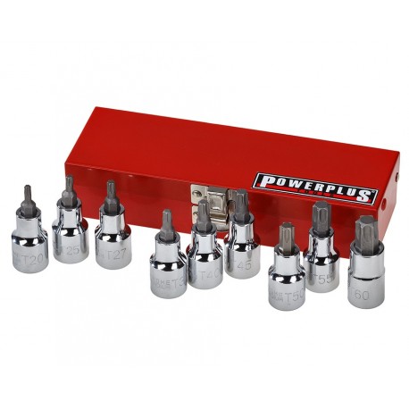 Torx doppenset 9 delig met 1/2" aansluiting -