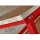 Werkbank rood 150 cm met hardhouten blad en gereedschapskist