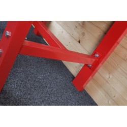 Werkbank 150 cm met hardhouten blad en opzetrand Werkbank 150 cm met hardhouten blad en opzetrand