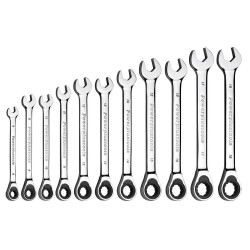 Steek Ring/Ratel sleutelset 12 st PP-T 2118 LEVENSLANGE GARANTIE