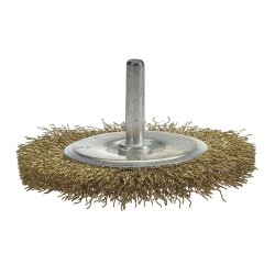 Set van 3 staalborstels: 50 / 63 en 75 mm op 6 mm stift met gegolfde staaldraad / draadborstel / schuurborstel