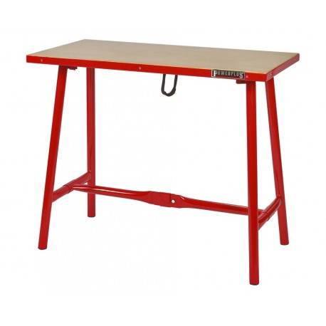 Inklapbare werkbank 120 cm met houten werkblad - rood