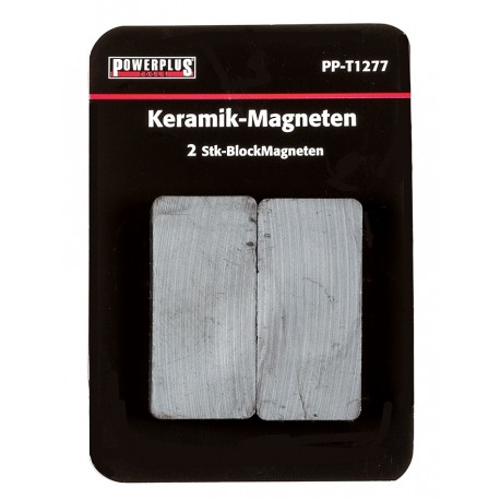 Set van 2 stuks blokmagneten 47 mm lang / keramische Ferriet magneten 