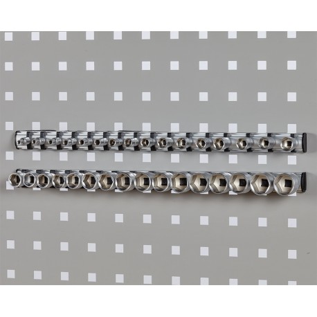 Set van 2 magnetische houders voor totaal 32 doppen / doppenrail voor 1/4" en 3/8" doppen / doppenhouder