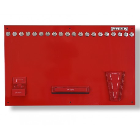 Gereedschapsbord rood 100 x 61 cm inclusief magnetische haken en houders - Gereedschapbord.