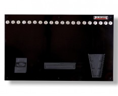 Gereedschapsbord zwart 100 x 61 cm inclusief magnetische haken en houders - Gereedschapbord.