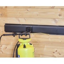 Dubbele wandhaak zwart 20 x 6 cm. tuingereedschap ophangen - opbergen - opbergsysteem - ophangsysteem  aan de muur.