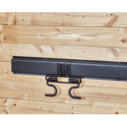 Dubbele wandhaak - 4.4 x 22 x 19.5 cm. tuingereedschap ophangen - opbergen - opbergsysteem - ophangsysteem aan de muur. Dubbele wandhaak - 4.4 x 22 x 19.5 cm. tuingereedschap ophangen - opbergen - opbergsysteem - ophangsysteem aan de muur.