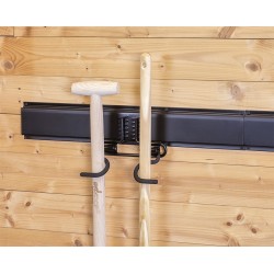 Dubbele wandhaak - 4.4 x 22 x 19.5 cm. tuingereedschap ophangen - opbergen - opbergsysteem - ophangsysteem aan de muur. Dubbele wandhaak - 4.4 x 22 x 19.5 cm. tuingereedschap ophangen - opbergen - opbergsysteem - ophangsysteem aan de muur.