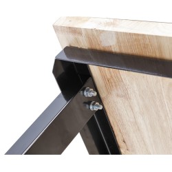 Werkbank zwart 200 cm met hardhouten blad en 2 gereedschapskisten Werkbank zwart 200 cm met hardhouten blad en 2 gereedschapskisten