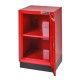Werkplaatskast rood met zwarte voet 48 x 46 x 84,4 cm met 1 deur