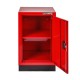 Werkplaatskast rood met zwarte voet 48 x 46 x 84,4 cm met 1 deur