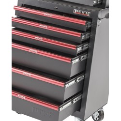 Gereedschapswagenset rood/zwart 10 laden met quick lock