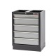 Werkbank set met metaal omkleed blad, werkplaatskast, gereedschapsbord, 3 x hangkast en 9 laden - 204 x 46 x 94,6 cm