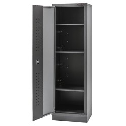 Werkbank set met metaal omkleed blad, werkplaatskast, gereedschapsbord, hoge kast, 3 x hangkast en 9 laden - 204 x 46 x 94,6 cm