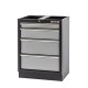 Werkbank set met metaal omkleed blad, werkplaatskast, gereedschapsbord, hoge kast, 3 x hangkast en 9 laden - 204 x 46 x 94,6 cm